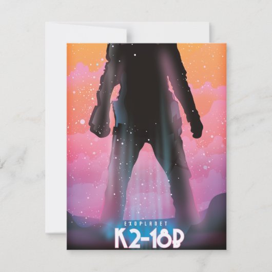 Carte Art spatial exoplanète K2-18b (Devant)