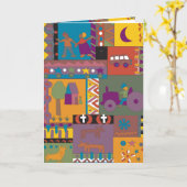 Carte Art tribal inspiré de l'Afrique (Fleur jaune)