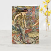 Carte Art victorien de sirène par H J Ford (Fleur jaune)