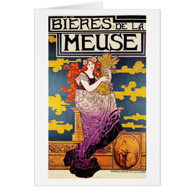 Carte : Art Vintage - "Bieres de la Meuse" (Devant)