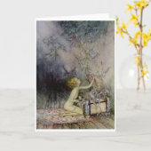 Carte Art vintage - Pandora ouvre la boîte, (Fleur jaune)