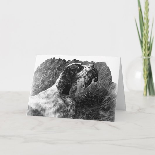 Carte Art vintage Springer Spaniel (Devant)