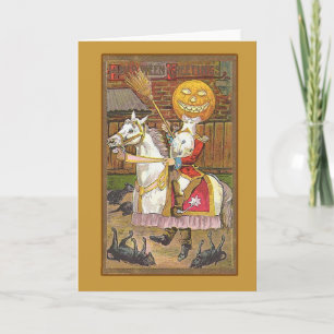 Carte Art vintage victorien de cavalier sans tête