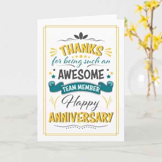 Carte Art Word de l'anniversaire de l'employé (Fleur jaune)