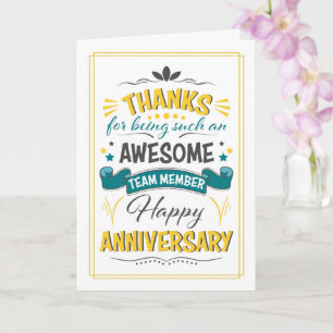 Carte Art Word de l'anniversaire de l'employé