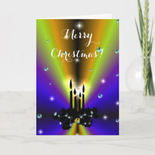 Carte Artdeco de Noël sur Arc-en-ciel jaune violet