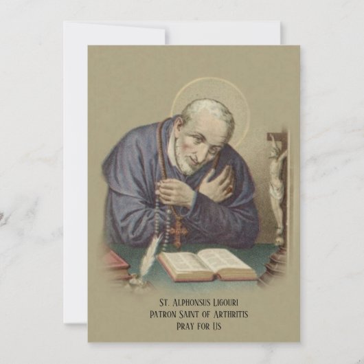 Carte Arthrite Patron Saint Alphonse Prière Religieuse (Devant)