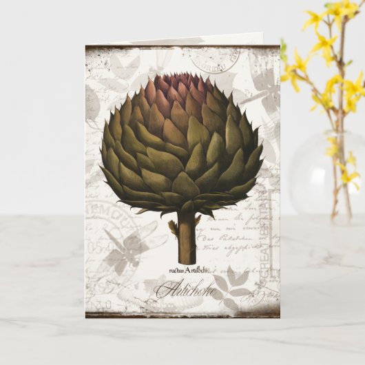 Carte Artichoke vintage (Fleur jaune)