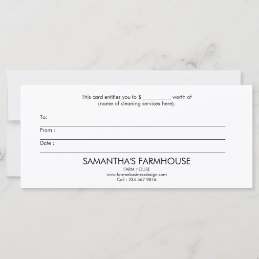 Carte Artisan Cattle Farm (Dos)