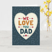 Carte Artisanale On T'aime Papa (Fleur jaune)