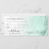 Carte Artiste de maquillage moderne en marbre vert menth (Dos)