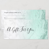 Carte Artiste de maquillage moderne en marbre vert menth (Devant / Derrière)