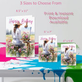 Carte Artiste femme Peinture Fleurs dans un champ Annive