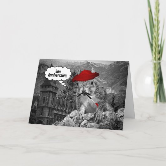 Carte Artiste français écureuil Anniversaire (Devant)