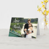 Carte Artiste manuscrit 2 Mariage photo Merci (Fleur jaune)