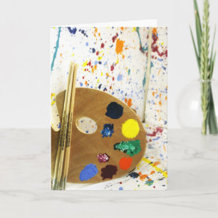 Carte Artistes Peinture Splatter et Palette de Peinture