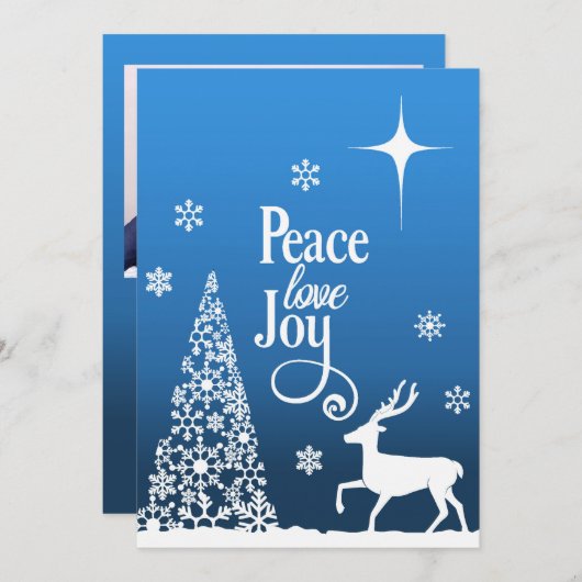 Carte Artistic scene of Peace, Love and Joy personalize (Devant / Derrière)