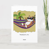 Carte artistique de chat dans un hamac (Dos)