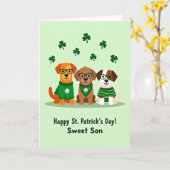 Carte artistique de chiens pour la Saint-Patrick (Fleur jaune)