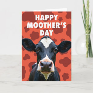 Carte artistique de la fête des mères vache mignon