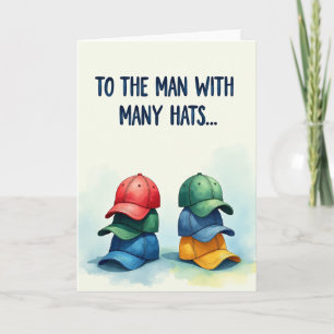 Carte artistique de la fête des pères "Many Hats"