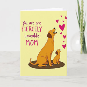 Carte artistique de maman chien adorablement féroc
