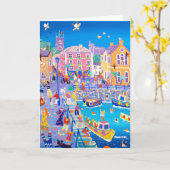 Carte artistique Joyeuses Fêtes, Fowey par John Dy (Fleur jaune)