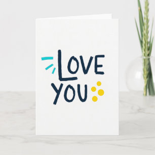 Carte artistique Navy Teal « Je t'aime »