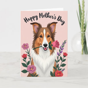 Carte artistique pour la fête des mères Rose Chien