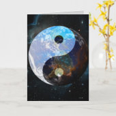 Carte artistique spatiale Yin Yang (Fleur jaune)