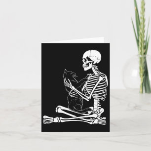 Carte Arts Kitty Skeleton Halloween Costume Crâne et Ca