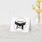 Carte Arts martiaux 1er degré Ceinture noire (Fleur jaune)