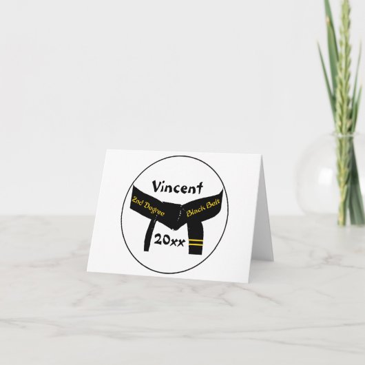 Carte Arts martiaux 2e degré Ceinture noire (Devant)