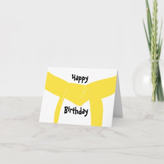 Carte Arts martiaux Ceinture jaune Anniversaire (Devant)