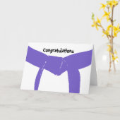 Carte Arts martiaux Ceinture pourpre Félicitations (Fleur jaune)