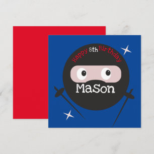 Carte Arts martiaux de karaté ninja garçons anniversaire