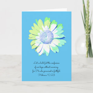 Carte Artsy Daisy Turquoise Scripture Card Hébreux 10:23
