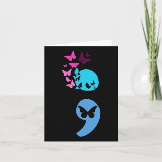 Carte Artsy Semicolon Butterfly Prévention du suicide (Devant)