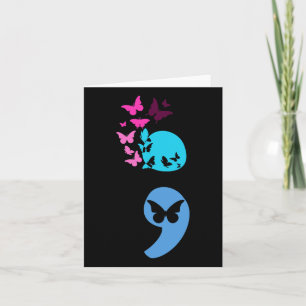 Carte Artsy Semicolon Butterfly Prévention du suicide