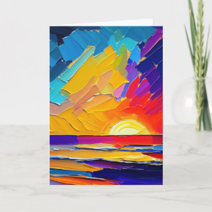 Carte Artwork moderne Abstrait Sunset Beach Blank