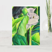 Carte Arum blanc Lily aquarelle tropicale florale (Devant)