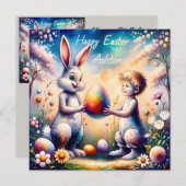 Carte ASHTON ~ Joyeux Pâques ~ Lapin de Pâques ~ (Devant / Derrière)