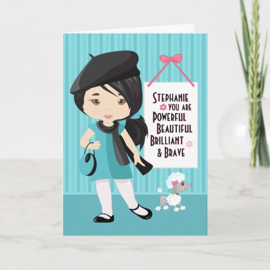 Carte Asian Beautiful and Brave Girl Card (Devant)