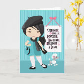 Carte Asian Beautiful and Brave Girl Card (Fleur jaune)