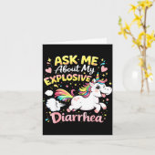 Carte Ask about explosive diarrhea funny poop meme (Fleur jaune)