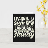 Carte Asl Alphabet Enseignant Langue Chanter Américaine  (Fleur jaune)