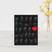 Carte Asl Alphabet Enseignant Langue Chanter Américaine  (Fleur jaune)