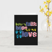 Carte ASL American Sign Language 4 juillet Faith Hope (Fleur jaune)