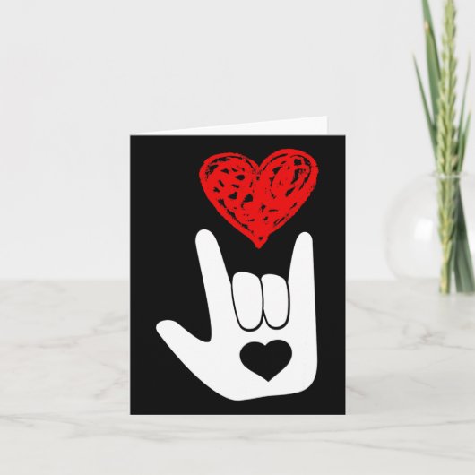 Carte Asl American Sign Language Love Main Sign Asl Squa (Devant)