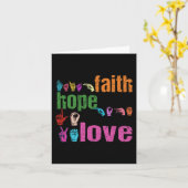 Carte ASL Faith Hope Love American Sign Language Christi (Fleur jaune)